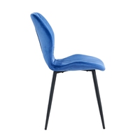 Chaises de salle à manger en tissu velours bleu, vente en gros, usine personnalisée, café, métal, Restaurant, meubles de salle à manger modernes