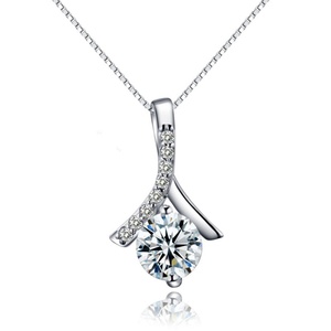 Pendentif en argent sterling 925 avec zircon sur le thème, plaqué rhodium, cadeau tendance unisexe - Product Image 1