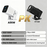 Projecteur vidéo Yovanxer A86W Mini Stand 4K sans fil WiFi, projecteur portable LED Full HD intelligent avec système d'écran miroir