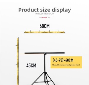 Soporte de <span class=keywords><strong>Fondo</strong></span> en Forma de T de PVC Pequeño de 75*70cm, Soporte de <span class=keywords><strong>Fondo</strong></span> de Aleación de Aluminio y PVC para Transmisión en Vivo de 70*140cm - Product Image 6