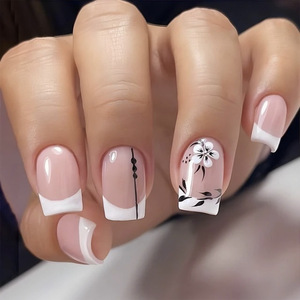 Haute Qualité Personnalisé Rose Acrylique Cercueil Presse Faux Ongles Étanche Ballerine Ongles Réutilisables pour Doigts Offre Spéciale pour Salons - Product Image 1