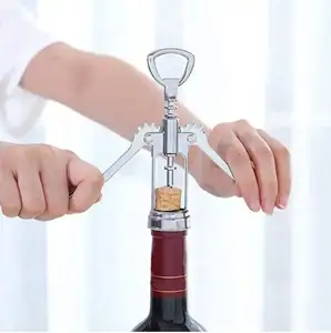 Multifunctional Premium Wine Bottle Opener Portable Metal Silver Beer Corkscrew