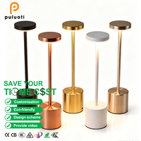 Lampe de table LED pour restaurant, lumière de dîner décorative pour bar, interrupteur tactile moderne, rechargeable, abat-jour en métal, intensité réglable