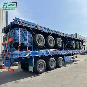 高品质40英尺平板拖车集装箱平板半挂车4x4平板卡车拖车2020卡车待售