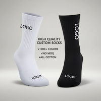 Gym Chaussettes De Luxe Qualité Mode Coton Hommes Crew Chaussettes Broderie Logo Imprimer Gym Chaussettes Personnalisées