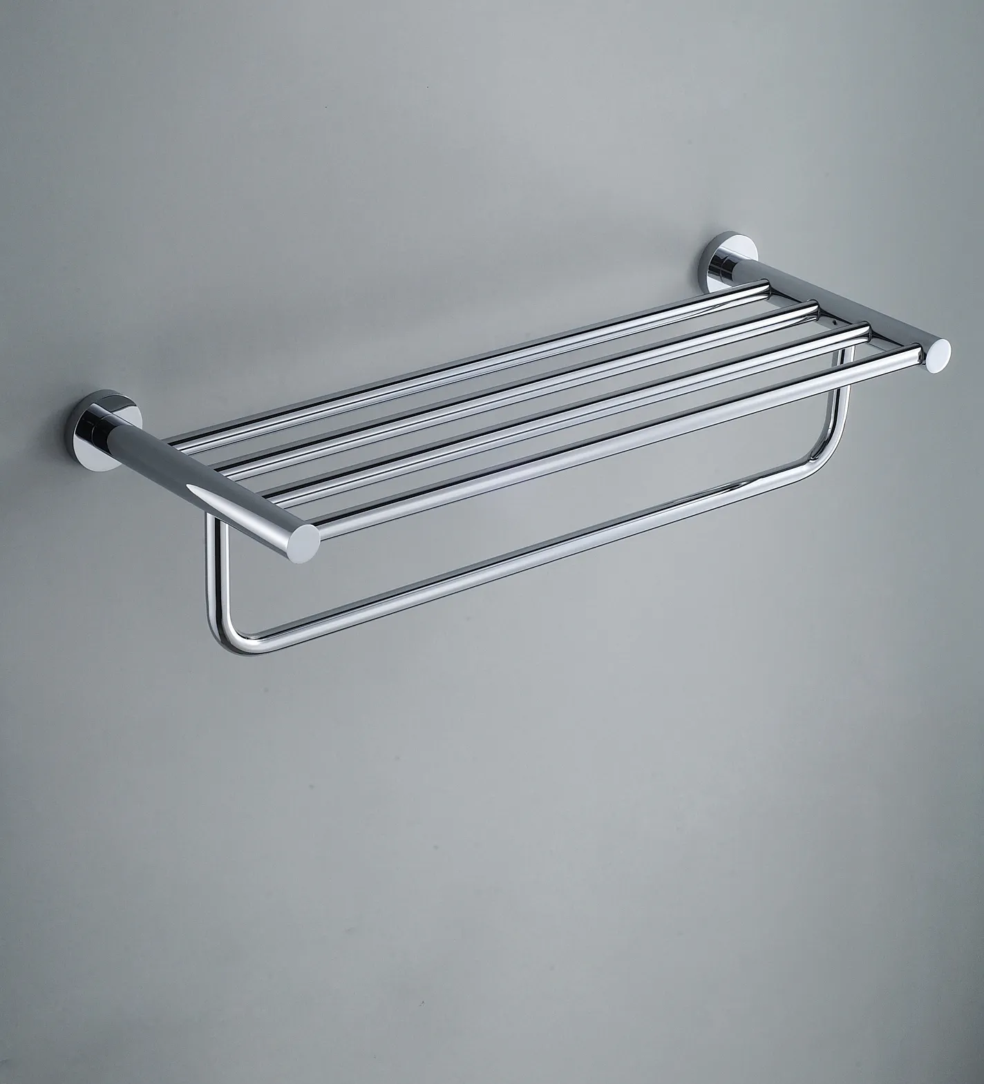 Factory outlet Deluxe Bathroom Accessories Wall Mounted Chromed Shower Towel Rack Hand Towel Shelf