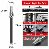 Outil rotatif de débavurage et de chanfreinage à double coupe en carbure de tungstène 6x16, finition brillante, personnalisable OEM