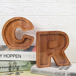 Personalizzato <span class=keywords><strong>in</strong></span> <span class=keywords><strong>legno</strong></span> lettera porta soldi personalizzabile nome e testo decorativo salvadanaio regalo con forma di lettera a a forma di animale Z - Product Image 4