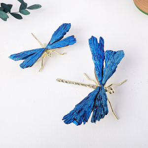 Bán Buôn Tự Nhiên Mạ Điện Tourmaline Con Chuồn Bạc Kim Loại Màu Xanh Aura Con Chuồn Chuồn Chất Lượng Cao Nhà Máy Làm - Product Image 5