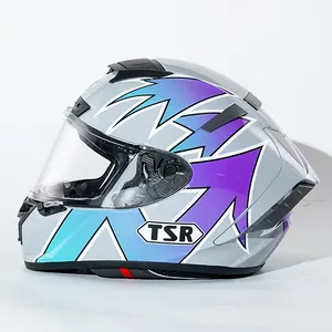 ECE r22,06 helm motor wajah penuh, helm balap Sec sepeda motor untuk dewasa, kualitas tinggi ABS