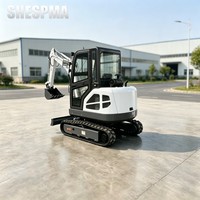 Mini-excavatrice à chenilles en caoutchouc homologuée CE, moteur diesel 3 cylindres Koop, petite pelle pour travaux agricoles et aménagement paysager