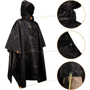 Poncho de Camouflage tactique imperméable en PU avec fermeture à tirette - Product Image 3