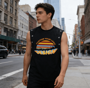 เสื้อกล้ามผู้ชายสไตล์วินเทจแบบสั่งทำพิเศษ ลุคซันเซ็ททรงโอเวอร์ไซส์ สไตล์ฮิปฮอป - Product Image 3