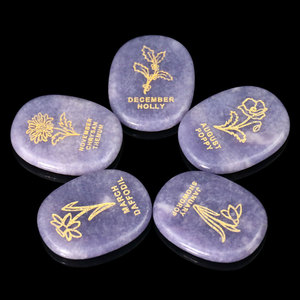 Accesorios <span class=keywords><strong>de</strong></span> joyería DIY con temática floral: <span class=keywords><strong>Piedra</strong></span> inspiradora <span class=keywords><strong>de</strong></span> aventurina verde natural <span class=keywords><strong>de</strong></span> diciembre, tallada ovalada rosa, para pulgar (Palm Power) - Product Image 4