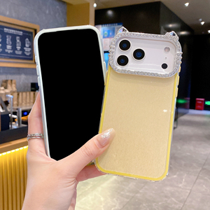 Thiết kế sang trọng Rhinestone kim cương long lanh thăng hoa trống chống vân tay TPU + PC trường hợp điện thoại cho 16/17 Pro Max - Product Image 5