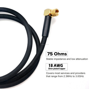 Cable coaxial RF RG6 trenzado de nailon chapado en oro adecuado para enrutadores digitales TVS antenas exteriores y receptores de satélite - Product Image 4