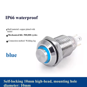 10mm IP65 1NO Home Appliance Push Button <b>Switch</b> <b>12V</b> 24V DC 110V 220V AC High head with <b>light</b> - Product Image 6