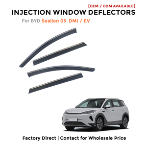 Side Car Window <b>Deflectors</b> Visor <b>Rain</b> Guards for BYD Sealion 05 2026 100% Fitment 2.5mm Thick PC + Stainless Steel 3M Tape-On - Product Image 1
