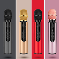 Microphone sans fil M6 portable à condensateur pour enseignant avec mini anneau lumineux, suppression du bruit, USB-C, en alliage d'aluminium, éclairage RGB