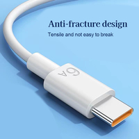 Vente en gros d'accessoires pour câble de chargement de données Câbles USB Type-C 6A Câble de chargement rapide pour téléphone portable USB à charge super rapide