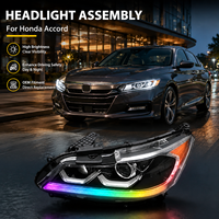 Phares avant en gros pour Honda Accord 9e/9,5e génération avec lentilles de projecteurs Bi-LED, compatibles avec les modèles 2013, 2014, 2015, 2016, 2017