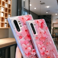 Coque en TPU souple à effet sable mouvant pour Samsung Galaxy S6 Plus S25 Edge S24 Ultra S23 FE A06 A16 A26 A36 A56 A17 A37 A57, motif floral
