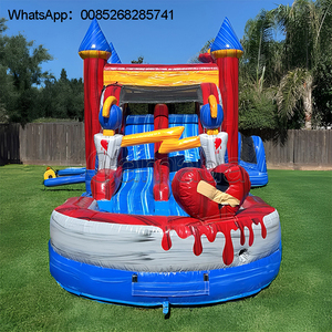 Château gonflable commercial avec toboggan et piscine - Product Image 3