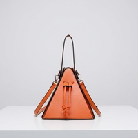 Tas Tangan Wanita Segitiga Geometris, Tali Selempang Dapat Disesuaikan, Tas Bahu Trendy Kulit PU, Pengiriman Cepat