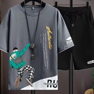 T-shirt d'été décontracté pour hommes adolescents grande taille, imprimé, à séchage rapide, manches courtes - Product Image 5