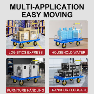 Fabrieksproducten 150kg Vierwielige Vergrendelbare Opvouwbare Handkar Handwagen Nylon Platformkar OEM Opslaggereedschap - Product Image 6