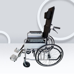 Fauteuil roulant manuel Xinkangyang semi-inclinable électroplaqué léger avec pneus gonflables pour personnes âgées et handicapées, portable - Product Image 2