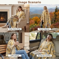 Poncho châle d'hiver personnalisable en acrylique pour femme, motif tribal géométrique, marque privée, cape réversible à franges, doux, motif ethnique, écharpe enveloppante