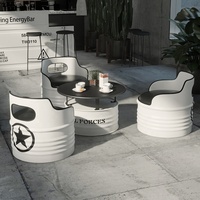 Set di Mobili in Stile Industriale in Ferro per Ristoranti, Hotel, Negozi di Tè, Caffetterie, Bar, Aree di Riposo Commerciali - Uso Domestico