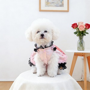 ชุดกระโปรงสีดำชมพูสำหรับสุนัขตัวเล็ก สไตล์เจ้าหญิง ใส่ได้ทุกฤดู - Product Image 4