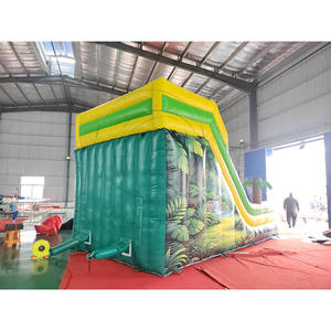 Vente directe d'usine - Château gonflable pour enfants - Combo - Jungle verte - Toboggan gonflable sec/humide pour enfants et adultes - Product Image 3