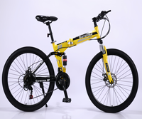 Vélo de montagne pliable pour adultes à prix avantageux, 21 vitesses, Softail, 26 pouces, cadre en acier haute teneur en carbone, frein à disque double, suspension intégrale