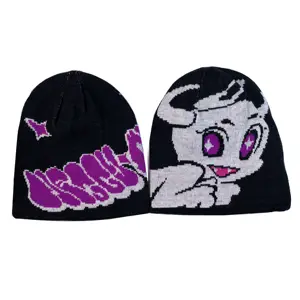 High Quality Jacquard Knit Beanie Hat Custom All Over Print Beanie