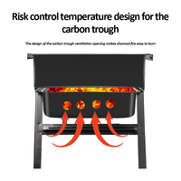Barbecue portable pour la maison, le patio, l'extérieur, barbecue au charbon de bois pliable sans fumée, support multifonctionnel pour les rassemblements familiaux