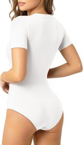 Combinaisons pour femmes MANGOPOP à col rond, manches longues/courtes, 92% coton, 8% élasthanne, extensibles - Product Image 3