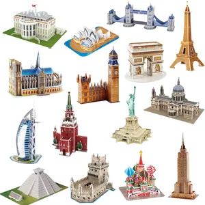 Enfants 3D puzzle Big Ben White House St Paul's Cathedral World Famous Buildings DIY orthographe assemblé enfants jouets éducatifs