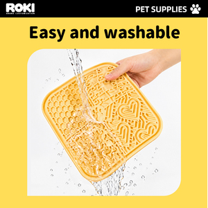Custom 4 Colors Durable <b>Waterproof</b> Silicone Cats & Dogs Food Mat Eco-Friendly Slow Feeder Lick <b>Pad</b> Pets Eating Difficulties - Product Image 4