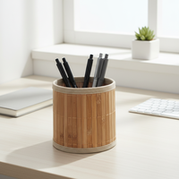 Porte-stylos en bambou tressé écologique pour l'organisation du bureau à domicile et au bureau, paniers de rangement faits à la main pour une utilisation dans la garde-robe