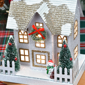 Factory Wholesale Indoor <strong>Christmas</strong> Decorations Paper <strong>Christmas</strong> <strong>Village</strong> House Lights Figurine Table Top <strong>Christmas</strong> Decorations - Product Image 4