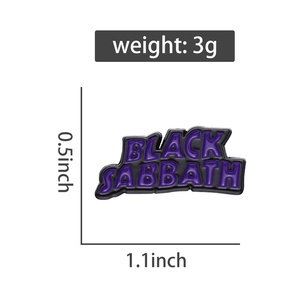 Spille nere con spille smaltate spilla con spilla in smalto lettera inglese musica Rock in lega con spille - Product Image 6