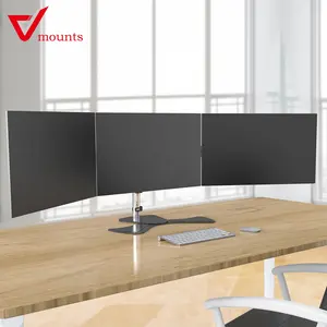 V型安装全运动三显示器铝液晶显示器桌面安装支架