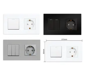 Bingoelec Luxury Plastic Frame Light Housing 1 2 3gang Electric Push Button Switch Socket