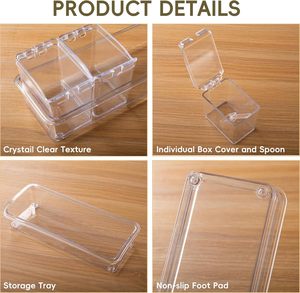 Kitchen Spice Storage Box Stackable Clear Acrylic Square <b>Canister</b> Containers <b>Set</b> with Lid Food Grade Injection Molded - Product Image 5
