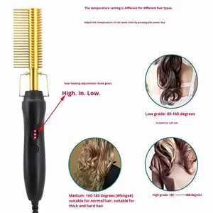 Peigne en plastique de lissage de curling sec pour le chauffage rapide électrique à double usage peigne de coiffage à usage domestique - Product Image 4