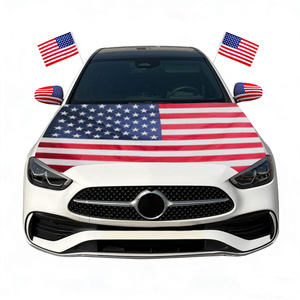 Funda <span class=keywords><strong>para</strong></span> Capó de Coche <span class=keywords><strong>con</strong></span> Bandera de 115x155cm, Elástica, Personalizable, de Spandex, <span class=keywords><strong>con</strong></span> Cubierta <span class=keywords><strong>para</strong></span> Espejo Retrovisor - Product Image 3