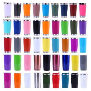 Mug isotherme en acier inoxydable de 20 oz avec logo personnalisé, couvercle coulissant et paille, noir - Product Image 5